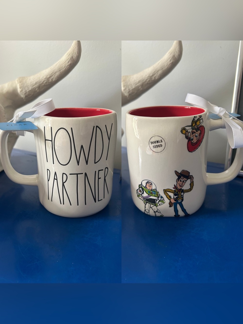 Rae Dunn Disney Pixar Toy Story Woody Buzz Lightyear Jessie Howdy Partner Mug